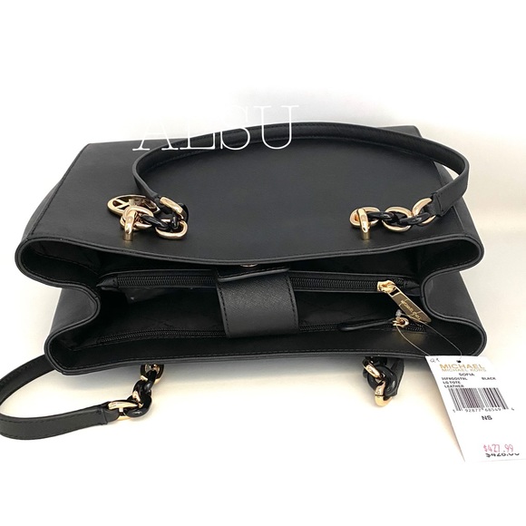 Michael Kors Sofia Tote Leather Black AUTHENTIC - Picture 10 of 13
